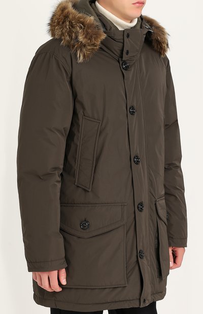 Пуховая парка на молнии с меховой отделкой воротника MONCLER, арт. C2-091-42316-20-57540, фото 3