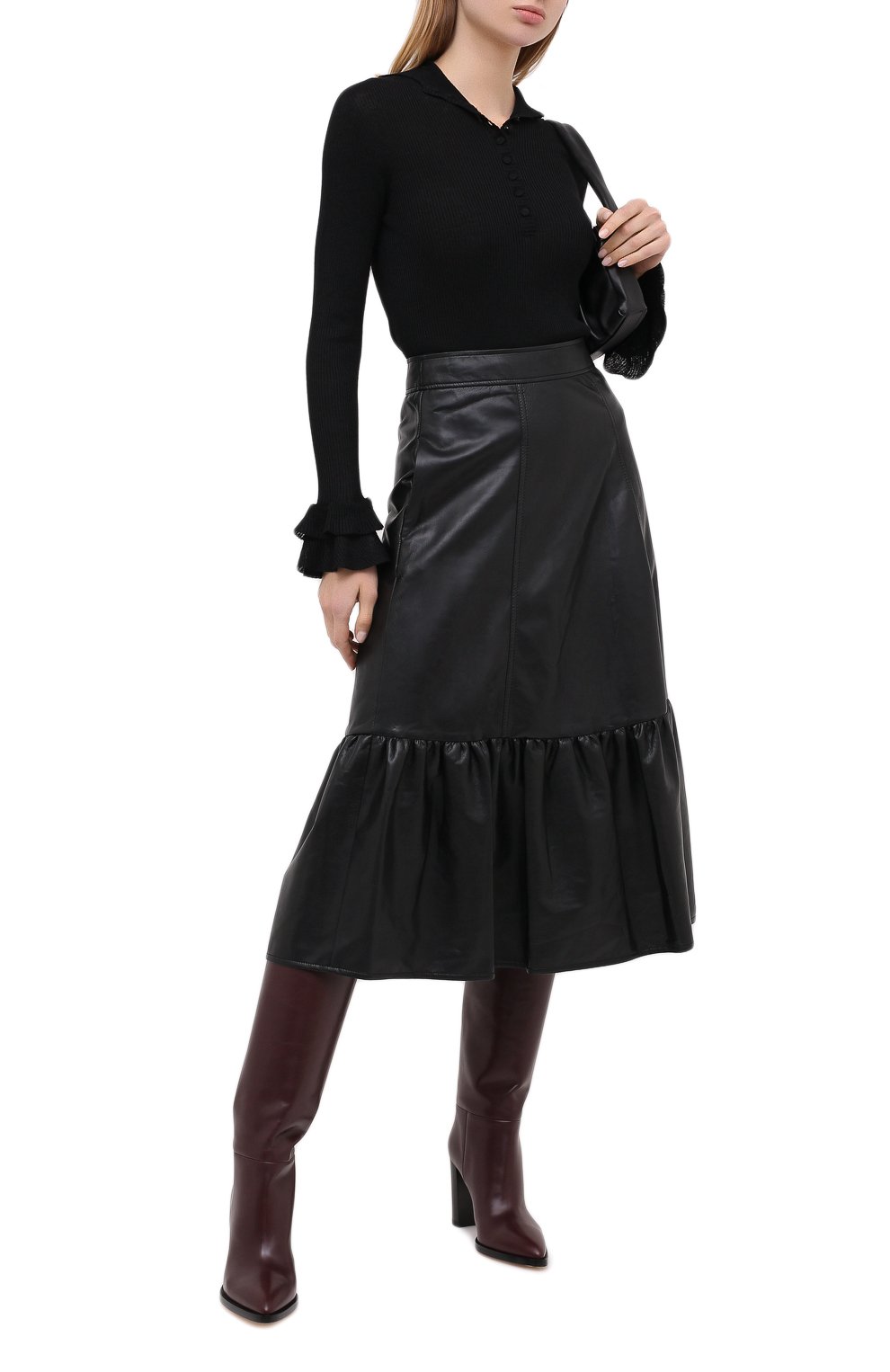 Пуловер из вискозы и шерсти PHILOSOPHY DI LORENZO SERAFINI черного цвета по цене 42200 руб., арт. A0923/5701, фото 2 Пуловер из вискозы и шерсти PHILOSOPHY DI LORENZO SERAFINI, арт. A0923/5701, фото 2