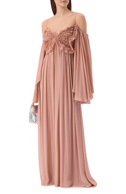 Платье из вискозы Blumarine 4A457A Розовый  4A457A Фото 2