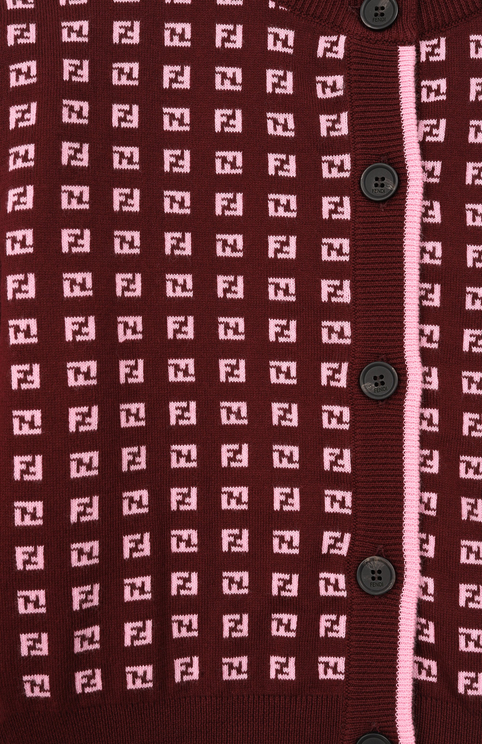 Хлопковый кардиган FENDI, арт. JFG244/AYMY/8A-12+, фото 3