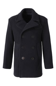 Мужской шерстяное пальто BURBERRY темно-синего цвета, арт. 8104037 | Фото 1 (Длина (верхняя одежда): Короткие; Материал подклада: Купро; Рукава: Длинные; Материал внешний: Шерсть; Мужское Кросс-КТ: пальто-верхняя одежда; 1-2-бортные: Двубортные; Стили: Кэжуэл)