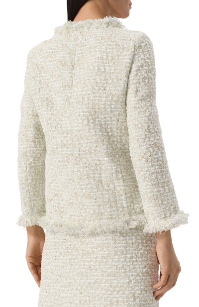 Твидовый жакет GIAMBATTISTA VALLI светло-зеленого цвета по цене 527500 руб., арт. 25SSPVCA6225-14UBE, фото 4 Твидовый жакет GIAMBATTISTA VALLI, арт. 25SSPVCA6225-14UBE, фото 4