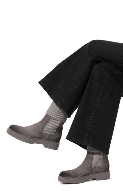 Замшевые челси SANTONI серого цвета по цене 96350 руб., арт. WTHG71314GRINHTA, фото 3 Замшевые челси SANTONI, арт. WTHG71314GRINHTA, фото 3