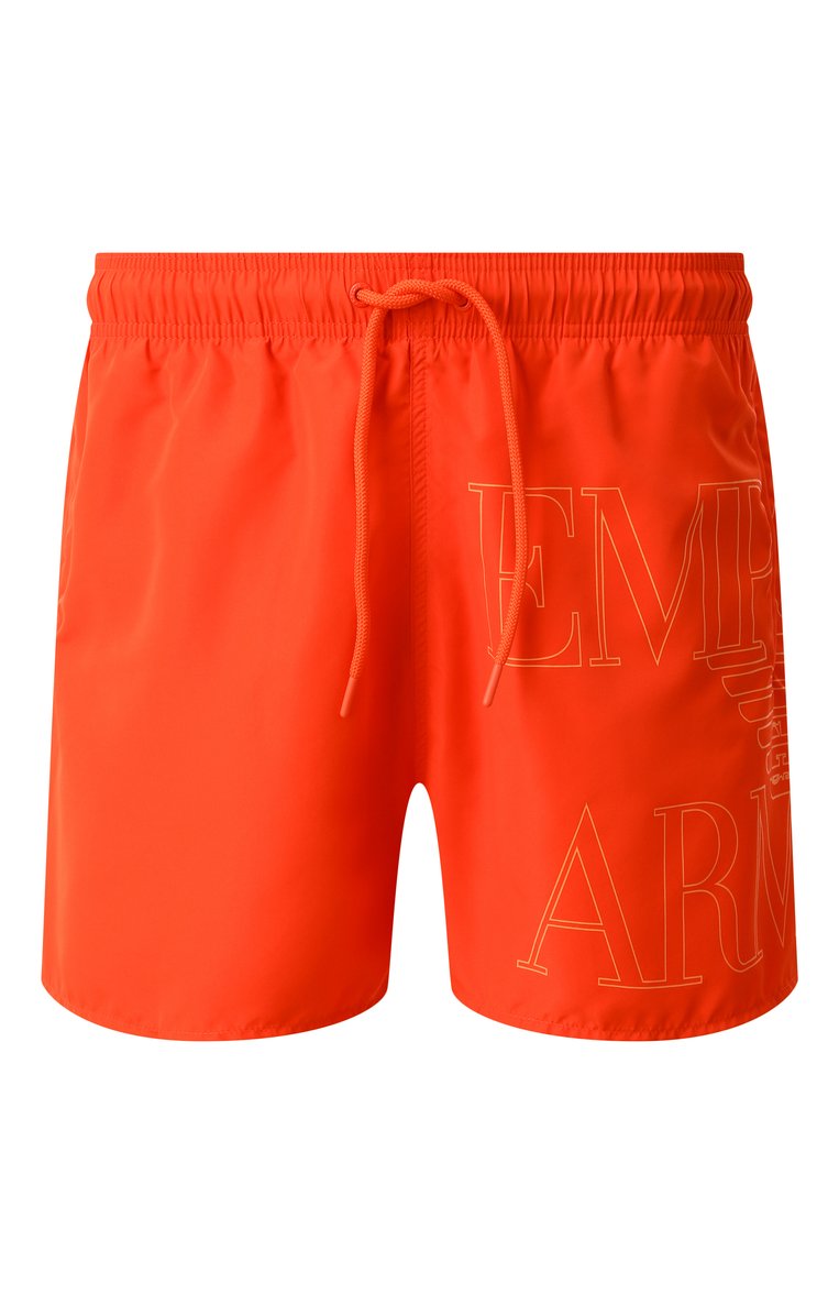 Мужские плавки-шорты EMPORIO ARMANI оранжевого цвета, арт. EM000583/AF12326 | Фото 1 (Нос: Не проставлено; Материал сплава: Проставлено; Мужское Кросс-КТ: плавки-шорты; Принт: С принтом; Материал внешний: Синтетический материал)