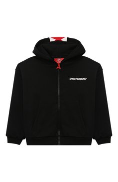 Детский хлопковая толстовка SPRAYGROUND черного цвета, арт. SPY1112BLK | Фото 1 (Рукава: Длинные; Драгоценные камни: Проставлено; Материал внешний: Хлопок; Материал сплава: Проставлено; Мальчики Кросс-КТ: Толстовка-одежда; Ростовка одежда: 8 лет | 128 см, 10 - 11 лет | 140 - 146см, 13 - 15 лет | 158 см, 12 лет | 152 см, 16 лет | 164 см)