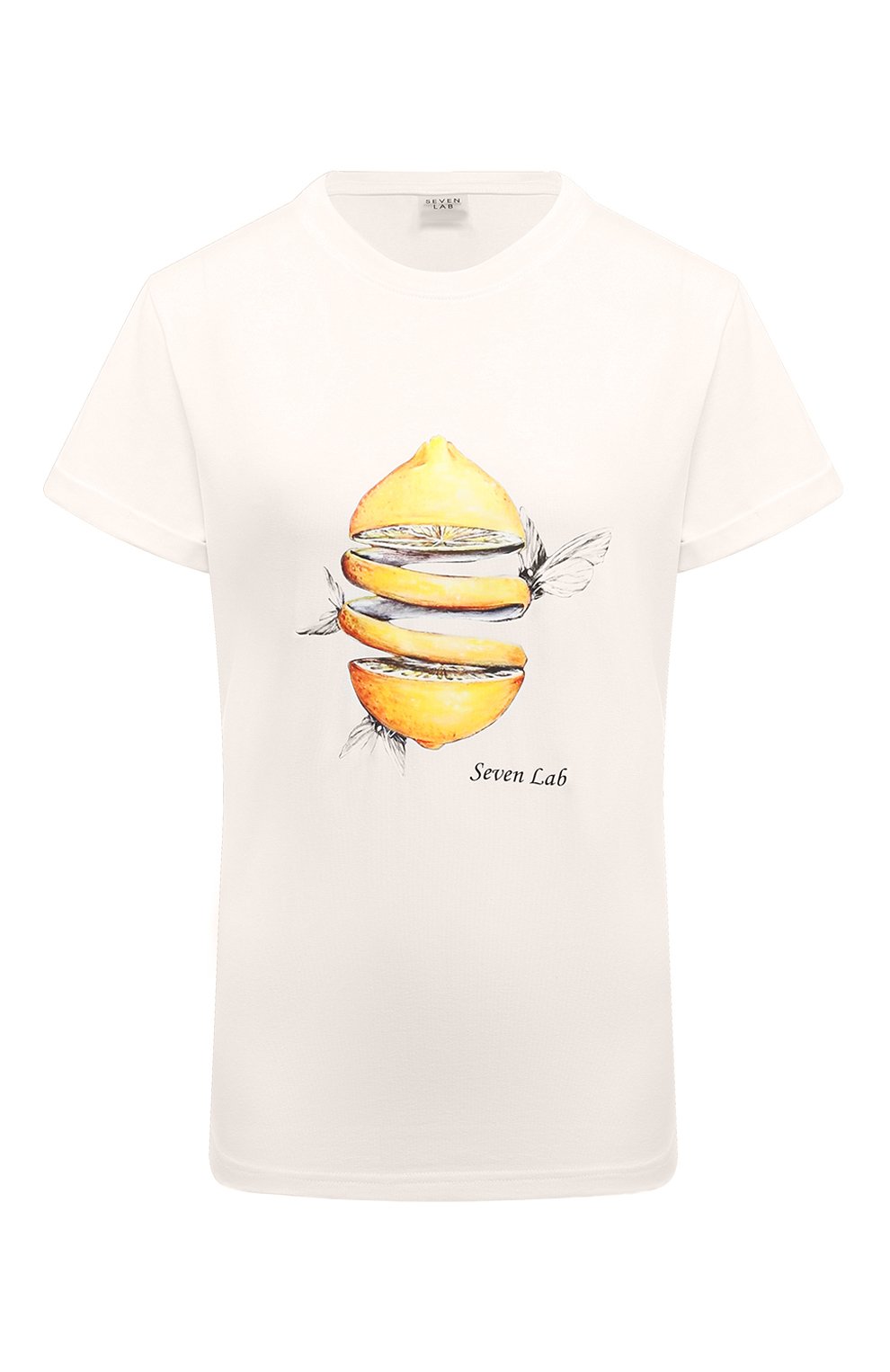 Хлопковая футболка SEVEN LAB белого цвета по цене 8190 руб., арт. CTR1.01.100.257.0646, фото 1 Хлопковая футболка SEVEN LAB, арт. CTR1.01.100.257.0646, фото 1