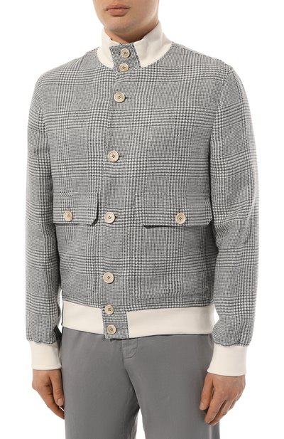 Бомбер изо льна и шерсти BRUNELLO CUCINELLI, арт. MS4856191, фото 3