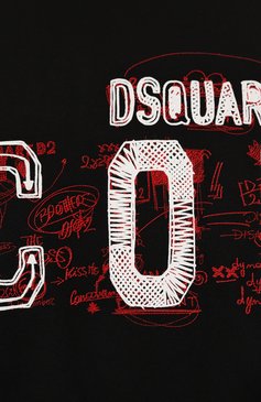 Мужская хлопковая футболка icon DSQUARED2 черного цвета, арт. S79GC0083/S23009 | Фото 5 (Рукава: Короткие; Длина (для топов): Стандартные; Принт: С принтом; Материал сплава: Проставлено; Материал внешний: Хлопок; Стили: Спорт-шик; Драгоценные камни: Проставлено)