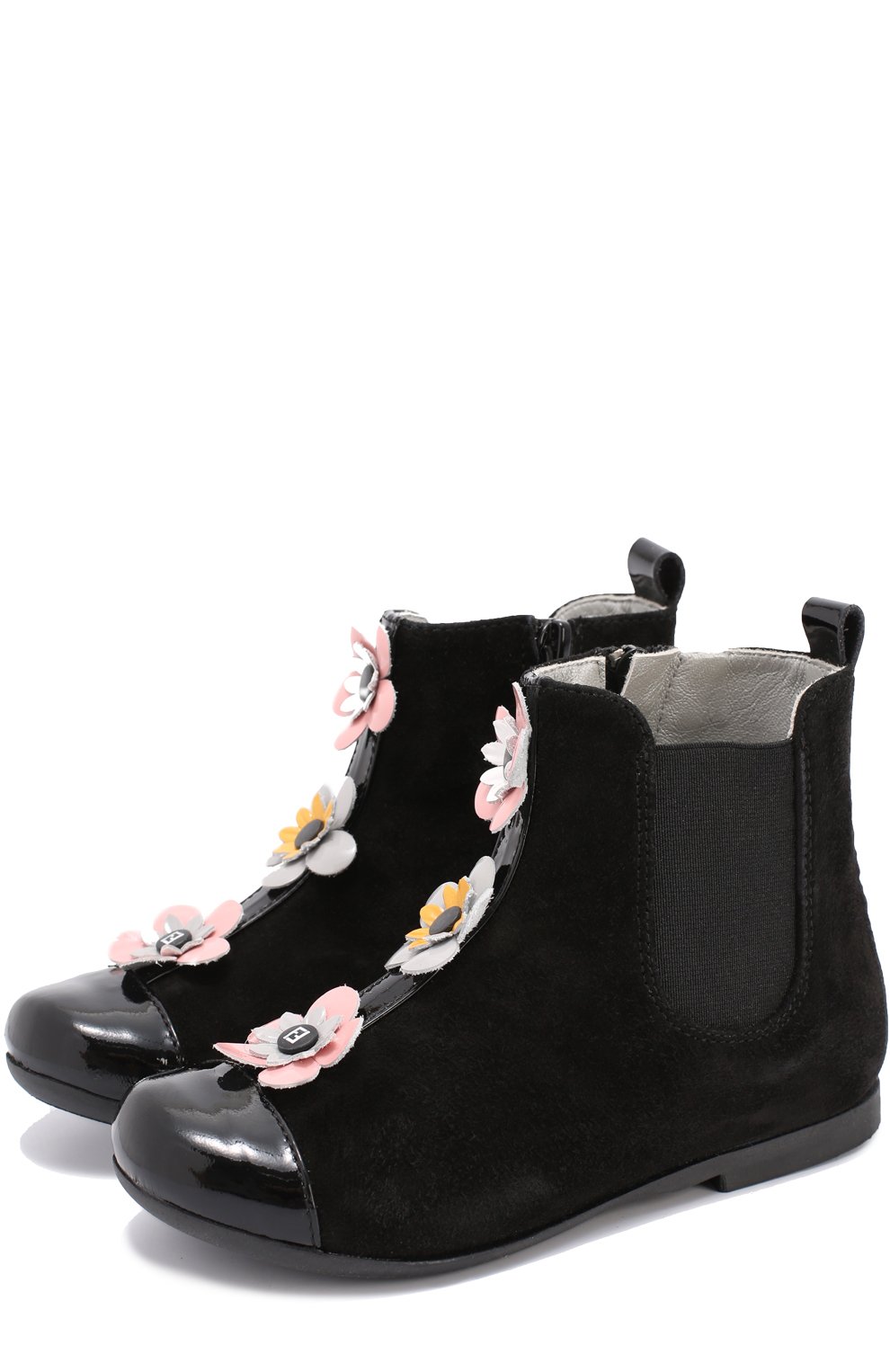 Полусапоги из замши с цветочной аппликацией FENDI, арт. JFR060/2FC/28-36, фото 1