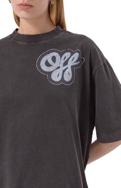 Хлопковая футболка OFF-WHITE, арт. 0WAA134S25JER003, фото 5