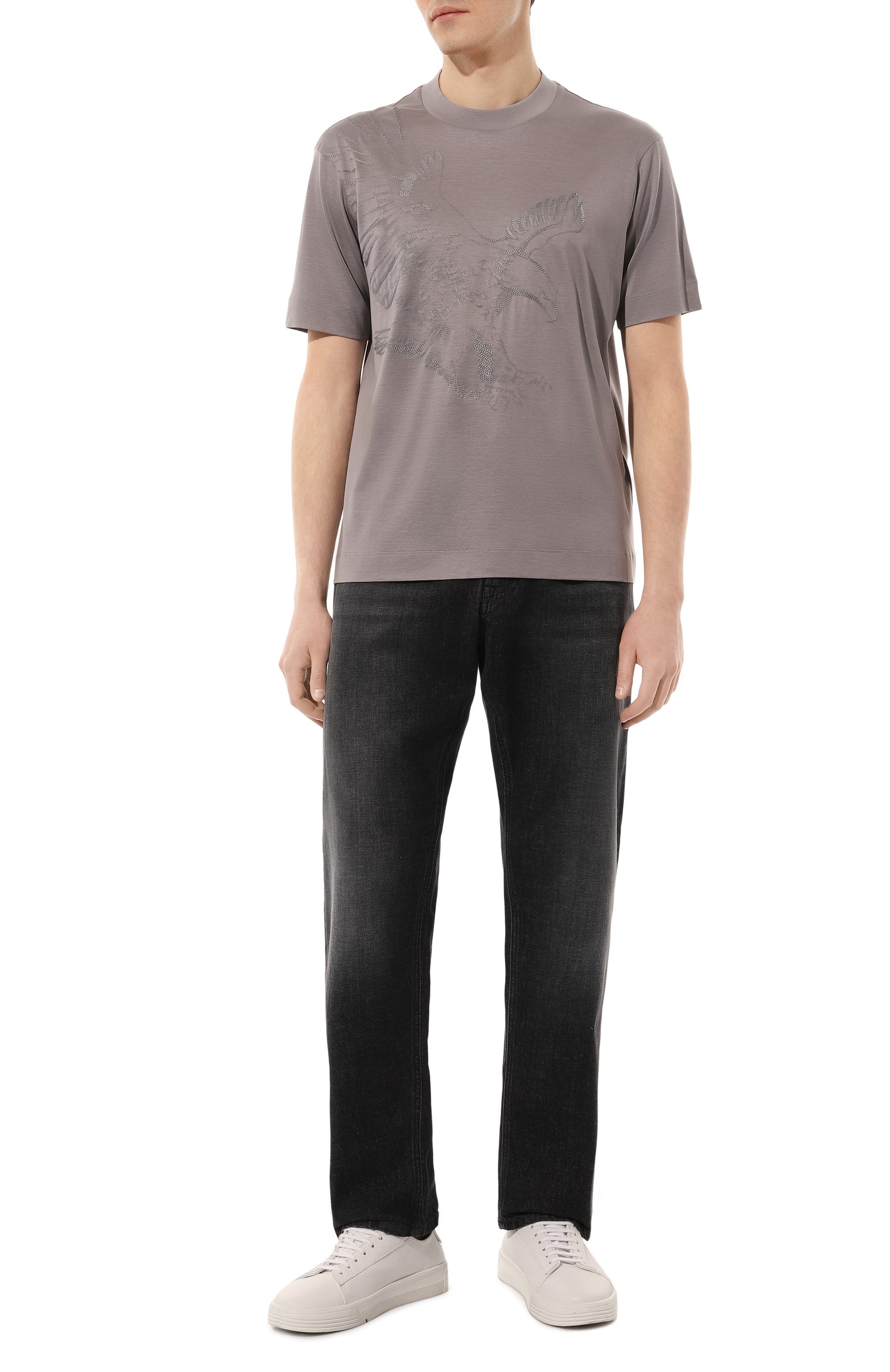 Футболка из лиоцелла и хлопка EMPORIO ARMANI, арт. 6D1TF2/1J0SZ, фото 2