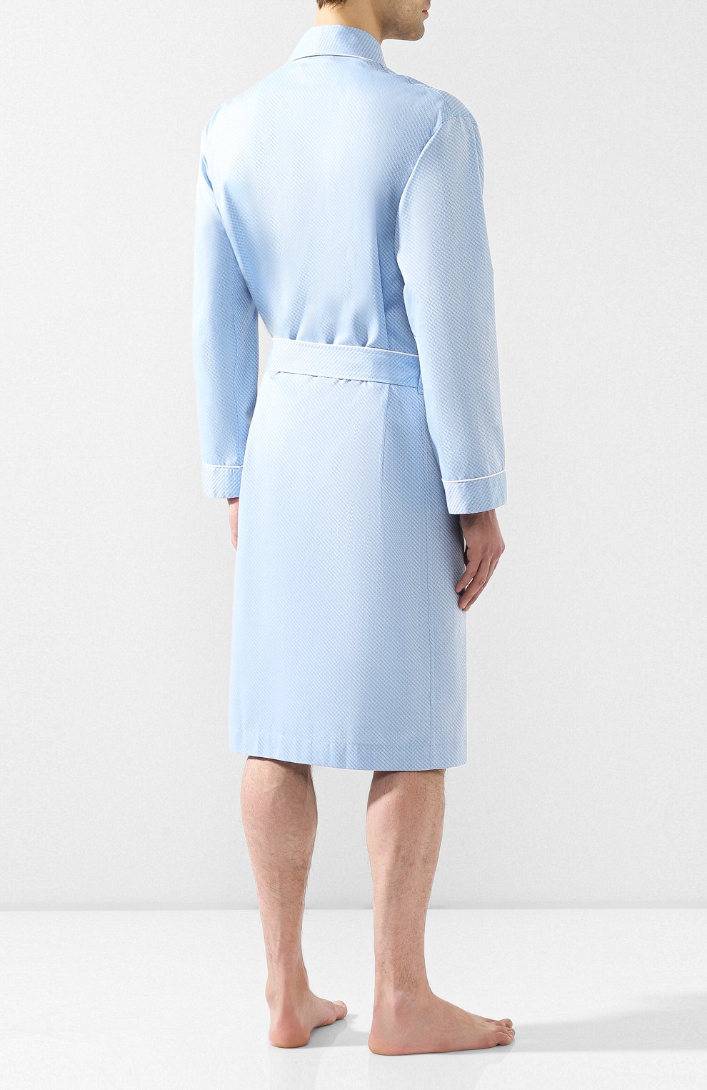 Хлопковый халат ZIMMERLI голубого цвета по цене 35050 руб., арт. 4734-75140, фото 4 Хлопковый халат ZIMMERLI, арт. 4734-75140, фото 4