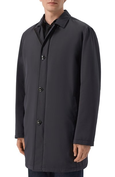 Плащ с подкладкой из овчины KITON темно-синего цвета по цене 1595000 руб., арт. UW1932AV0403F21, фото 3 Плащ с подкладкой из овчины KITON, арт. UW1932AV0403F21, фото 3