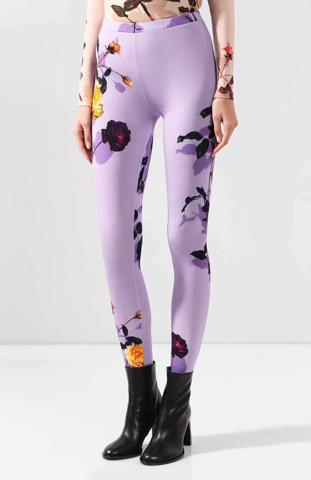 Легинсы с принтом DRIES VAN NOTEN фиолетового цвета по цене 19950 руб., арт. 192-11159-8618, фото 3 Легинсы с принтом DRIES VAN NOTEN, арт. 192-11159-8618, фото 3