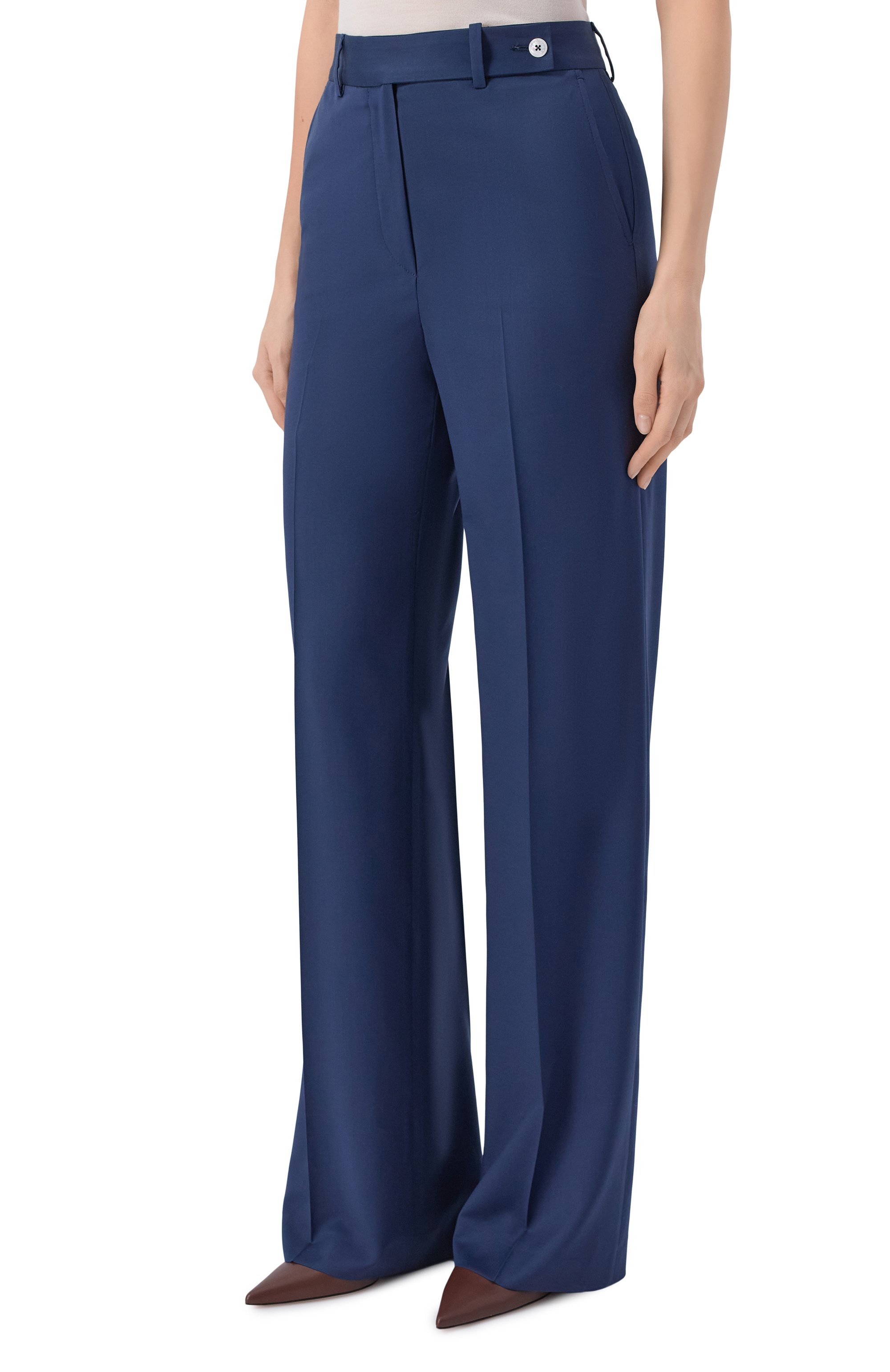 Шерстяные брюки KITON синего цвета по цене 213500 руб., арт. D48109K01024_001, фото 3 Шерстяные брюки KITON, арт. D48109K01024_001, фото 3