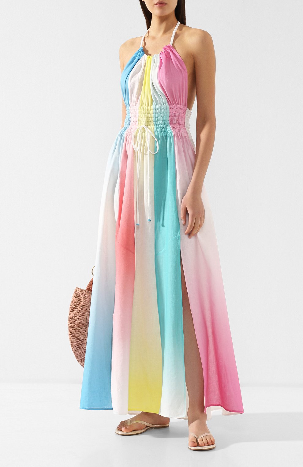 Платье из смеси хлопка и льна A MERE CO разноцветного цвета по цене 39950 руб., арт. AMC/R19050, фото 2 Платье из смеси хлопка и льна A MERE CO, арт. AMC/R19050, фото 2