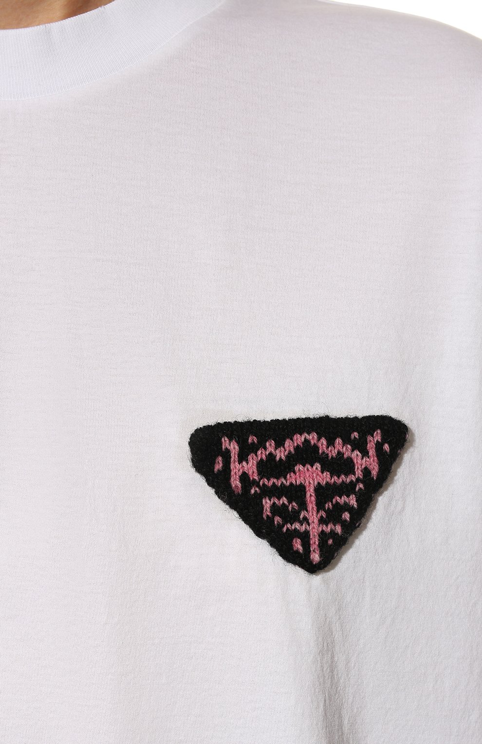 Хлопковая футболка PRADA белого цвета по цене 81000 руб., арт. 3572A-1ZPL-F0009-212, фото 5 Хлопковая футболка PRADA, арт. 3572A-1ZPL-F0009-212, фото 5