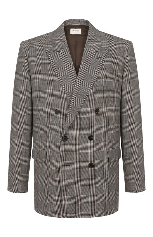 Шерстяной пиджак Saint Laurent 816394/Y2L41 Серый 816394/Y2L41