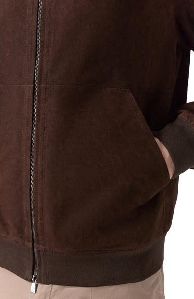 Замшевый бомбер CORNELIANI темно-коричневого цвета по цене 293000 руб., арт. 27L5A1/2720177, фото 5 Замшевый бомбер CORNELIANI, арт. 27L5A1/2720177, фото 5