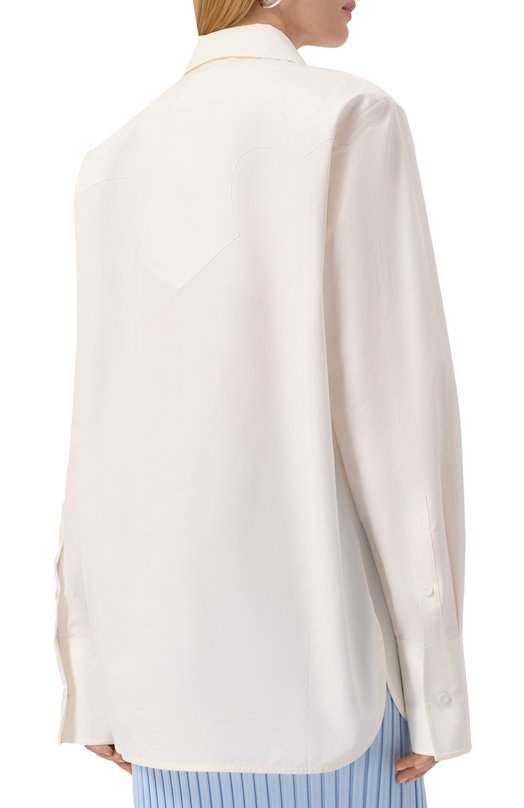 Хлопковая рубашка Jil Sander J03DL0196-J45002 Кремовый  J03DL0196-J45002 Фото 4