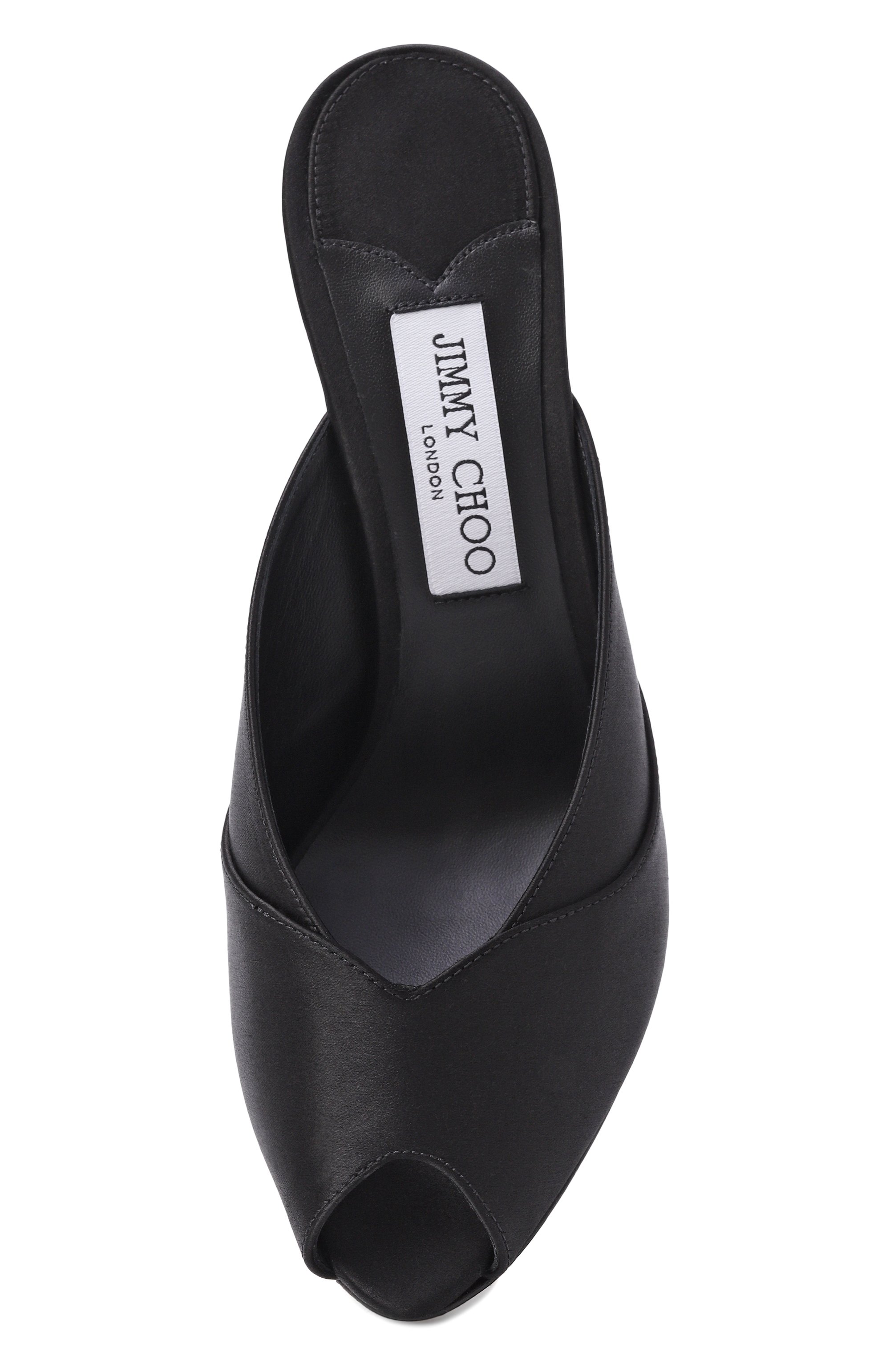 Кожаные мюли brigitte 100 JIMMY CHOO черного цвета по цене 89950 руб., арт. BRIGITTEMULE100SAT, фото 6 Кожаные мюли brigitte 100 JIMMY CHOO, арт. BRIGITTEMULE100SAT, фото 6