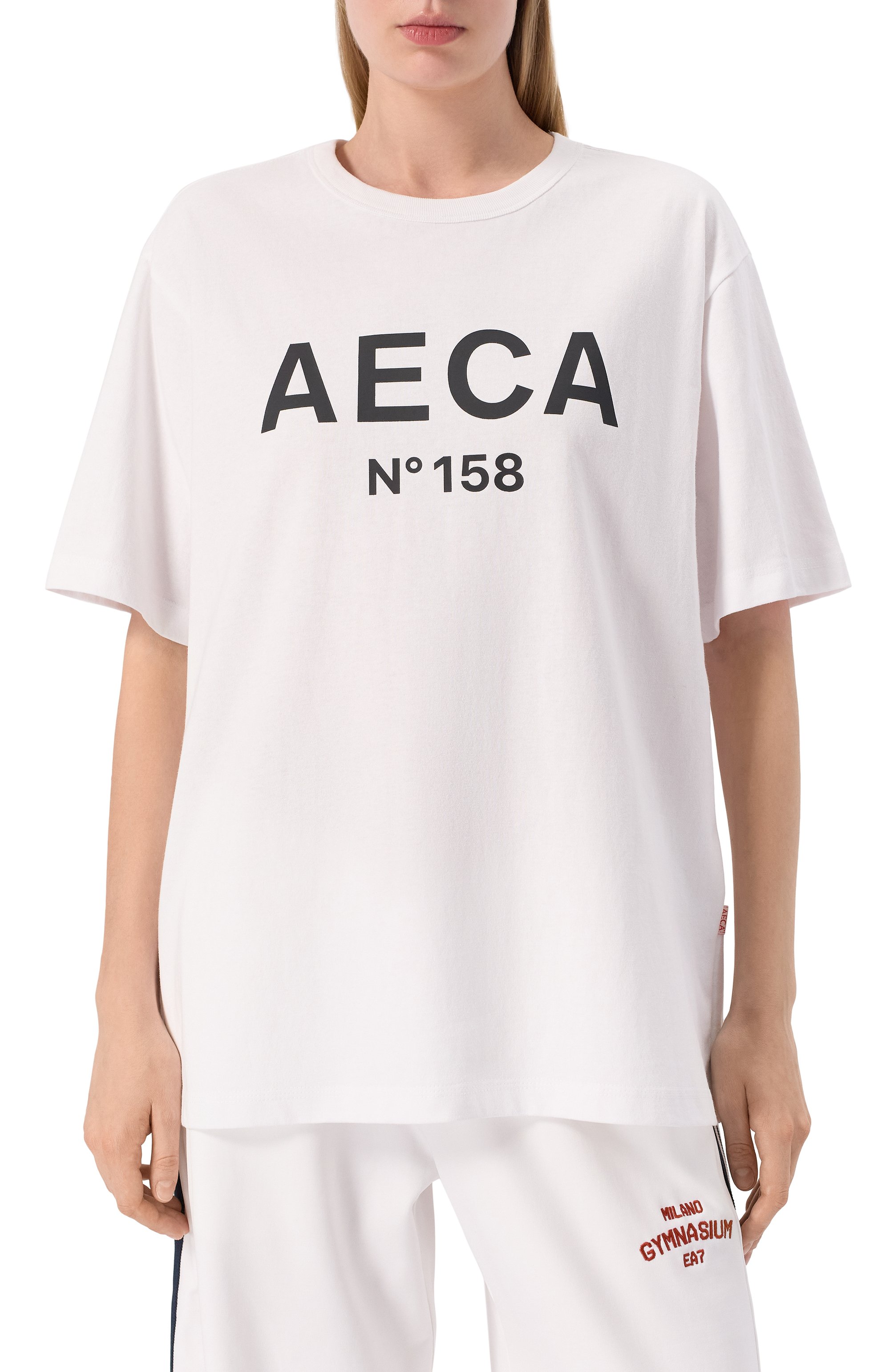 Хлопковая футболка AECA WHITE, арт. AWCMSSBBTTSST005A2.WHITE/BLACK (M), фото 3