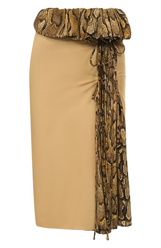 Юбка из хлопка и вискозы Dries Van Noten 251-010805-1147 Бежевый 251-010805-1147
