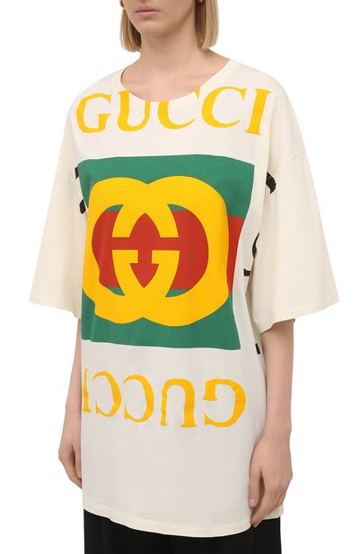 Хлопковая футболка GUCCI, арт. 539080/XJA9C, фото 3