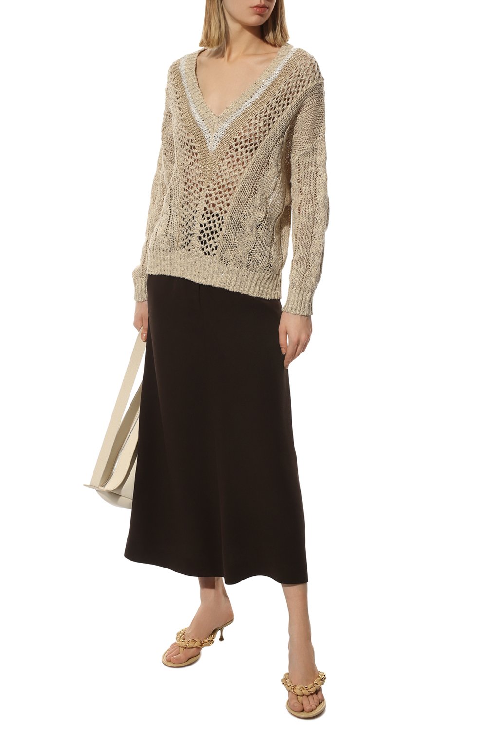 Свитер изо льна и шелка BRUNELLO CUCINELLI, арт. MCK386712, фото 2