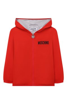 Детского ветровка MOSCHINO красного цвета, арт. MMS01L/L3A39/9-12M | Фото 1 (Материал внешний: Синтетический материал; Кросс-КТ НВ: Ветровка; Материал подклада: Хлопок)