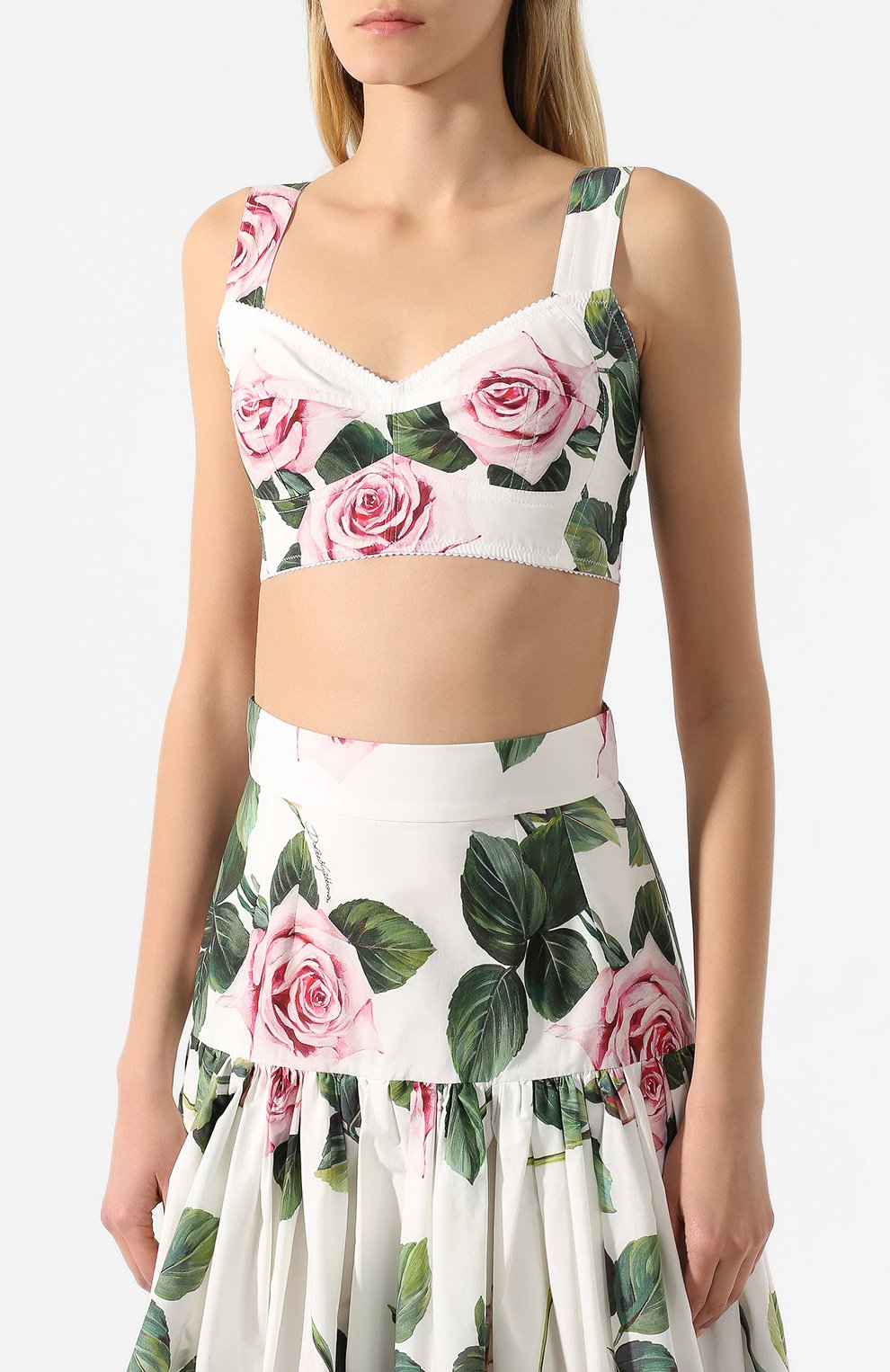 Кроп-топ DOLCE & GABBANA белого цвета по цене 58800 руб., арт. F7Y28T/HS5FZ, фото 3 Кроп-топ DOLCE & GABBANA, арт. F7Y28T/HS5FZ, фото 3