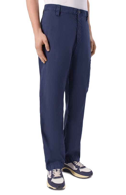 Брюки из хлопка и льна C.P. Company 20CMPA253A/110658G Синий  20CMPA253A/110658G Фото 3