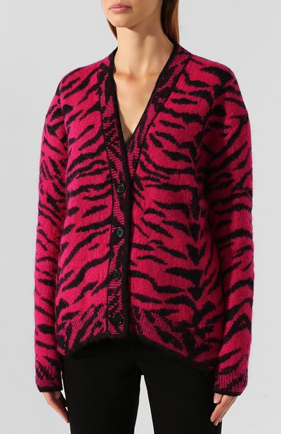 Кардиган SAINT LAURENT фуксия цвета по цене 134500 руб., арт. 586762/YAHE2, фото 3 Кардиган SAINT LAURENT, арт. 586762/YAHE2, фото 3