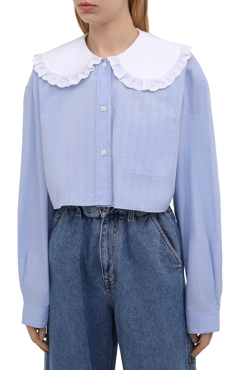 Хлопковая рубашка MIU MIU, арт. MK1570-1SCC-F0012, фото 3