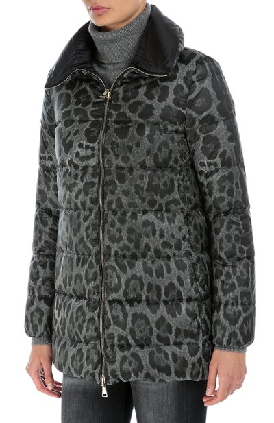 Стеганый пуховик с высоким воротником и леопардовым принтом MONCLER, арт. B2-093-49414-00-53596, фото 3