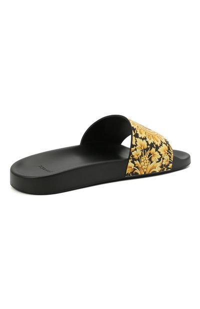 Кожаные шлепанцы VERSACE желтого цвета по цене 45000 руб., арт. DSU6210/D61VG, фото 4 Кожаные шлепанцы VERSACE, арт. DSU6210/D61VG, фото 4