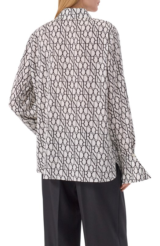 Атласная рубашка Nina Ricci 25ACT0007/PL0485 Чёрно-белый  25ACT0007/PL0485 Фото 4