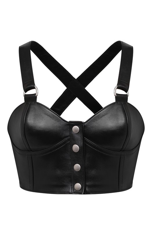 Кожаный топ Saint Laurent 639628/YCDI2 Чёрный 639628/YCDI2