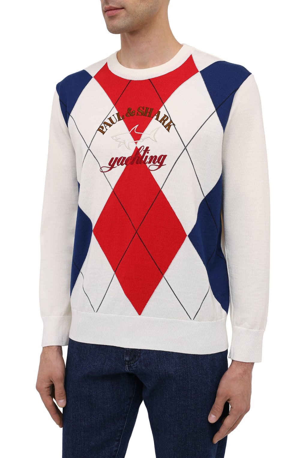 Джемпер PAUL&SHARK белого цвета по цене 35800 руб., арт. I20P1080/HV0, фото 3 Джемпер PAUL&SHARK, арт. I20P1080/HV0, фото 3