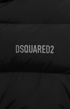 Детского утепленная куртка DSQUARED2 черного цвета, арт. DQ2047/D00BN | Фото 3 (Рукава: Длинные; Кросс-КТ: Утепленный; Материал внешний: Синтетический материал; М�атериал сплава: Проставлено; Материал подклада: Синтетический материал; Драгоценные камни: Проставлено)