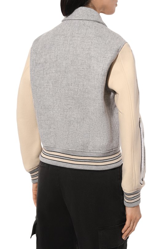 Шерстяной бомбер Amiri AW0UVY1008 Серый  AW0UVY1008 Фото 4