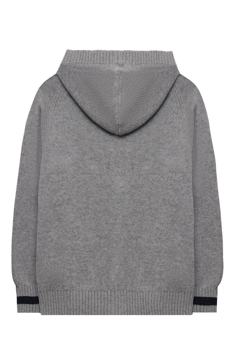 Детский кашемировый кардиган с капюшоном FENDI серого цвета, арт. JUG006/A8LH/8A-12+ | Фото 2 (Материал внешний: Шерсть, Кашемир; Рукава: Длинные; Девочки Кросс-КТ: Кардиган-одежда; Региональные ограничения белый список (Axapta Mercury): RU; Драгоценные камни: Проставлено; Материал сплава: Проставлено; Ростовка одежда: 10 - 11 лет | 140 - 146см, 12 лет | 152 см, 8 лет | 128 см)