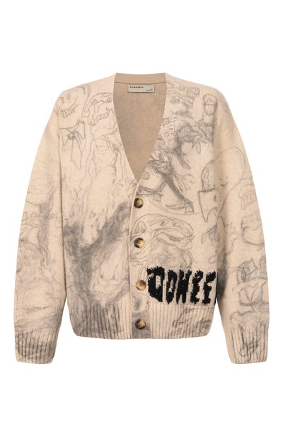 Мужской шерстя ной кардиган DOMREBEL, арт. M DRAWINGS/KNIT CARDIGAN