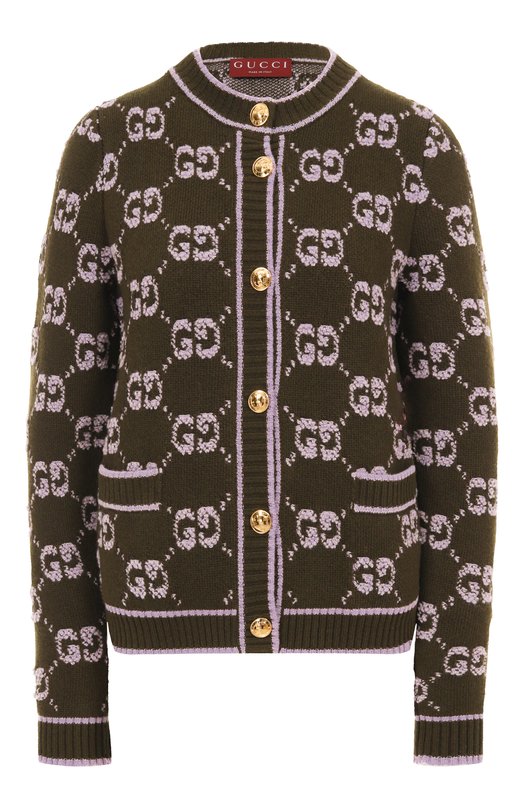 Шерстяной кардиган Gucci 713300/XKCNA Хаки 713300/XKCNA