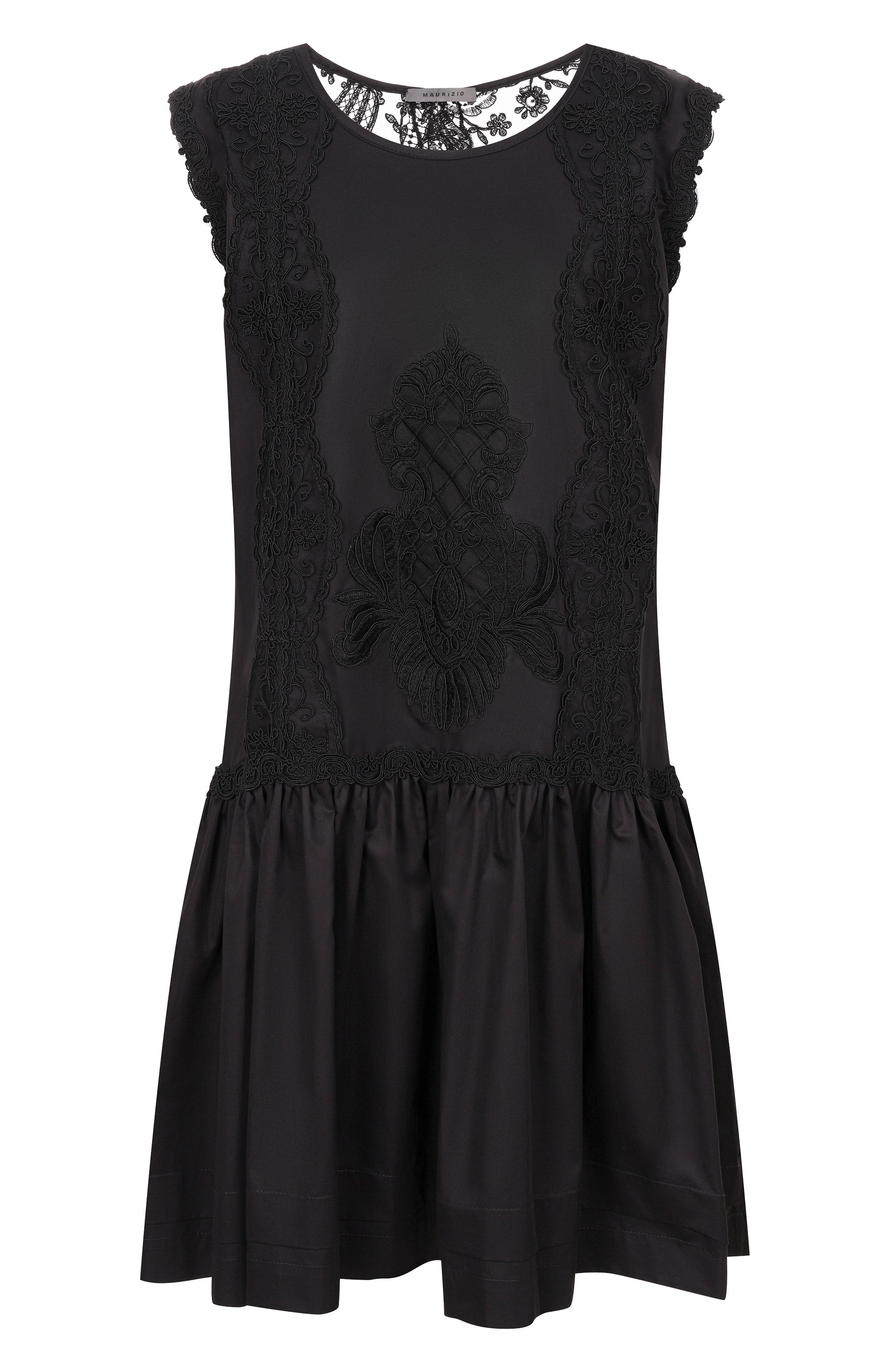 Платье из хлопка и вискозы MAURIZIO черного цвета по цене 68050 руб., арт. W06030581, фото 1 Платье из хлопка и вискозы MAURIZIO, арт. W06030581, фото 1