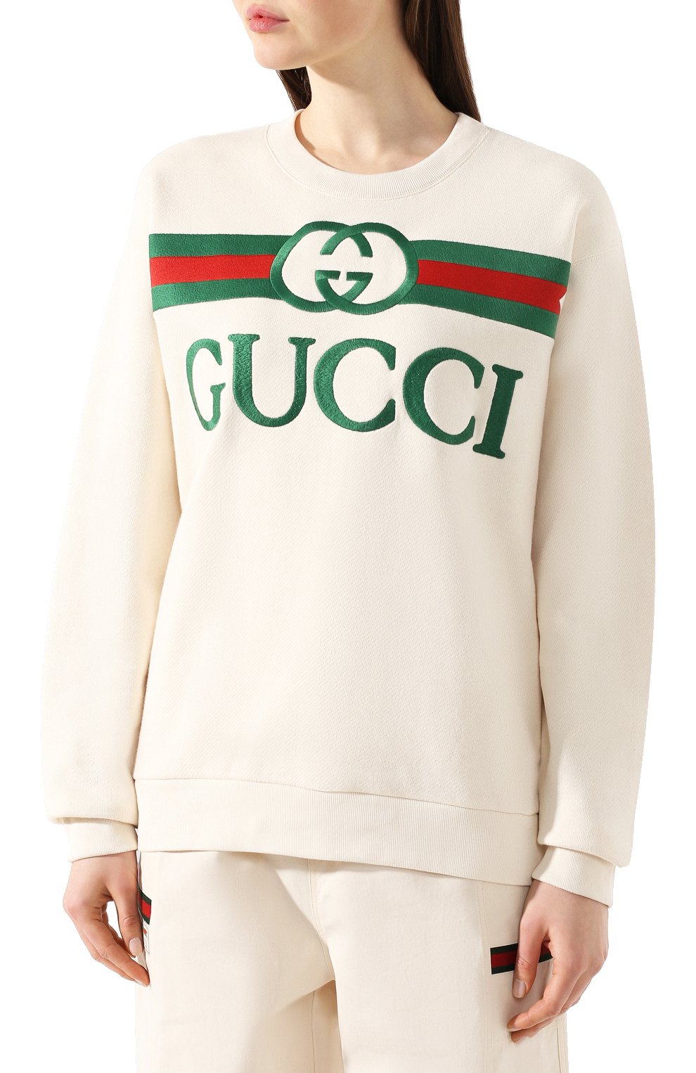 Хлопковый свитшот GUCCI бежевого цвета по цене 79950 руб., арт. 469250/XJCCG, фото 3 Хлопковый свитшот GUCCI, арт. 469250/XJCCG, фото 3