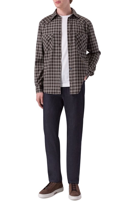 Шерстяная рубашка Jacob Cohen JUM_C0002 017 T804A RW Коричневый  JUM_C0002 017 T804A RW Фото 2