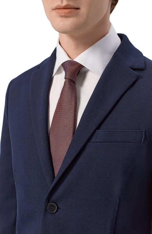 Галстук из шелка и льна Canali 18/HJ04540 Коричневый  18/HJ04540 Фото 2