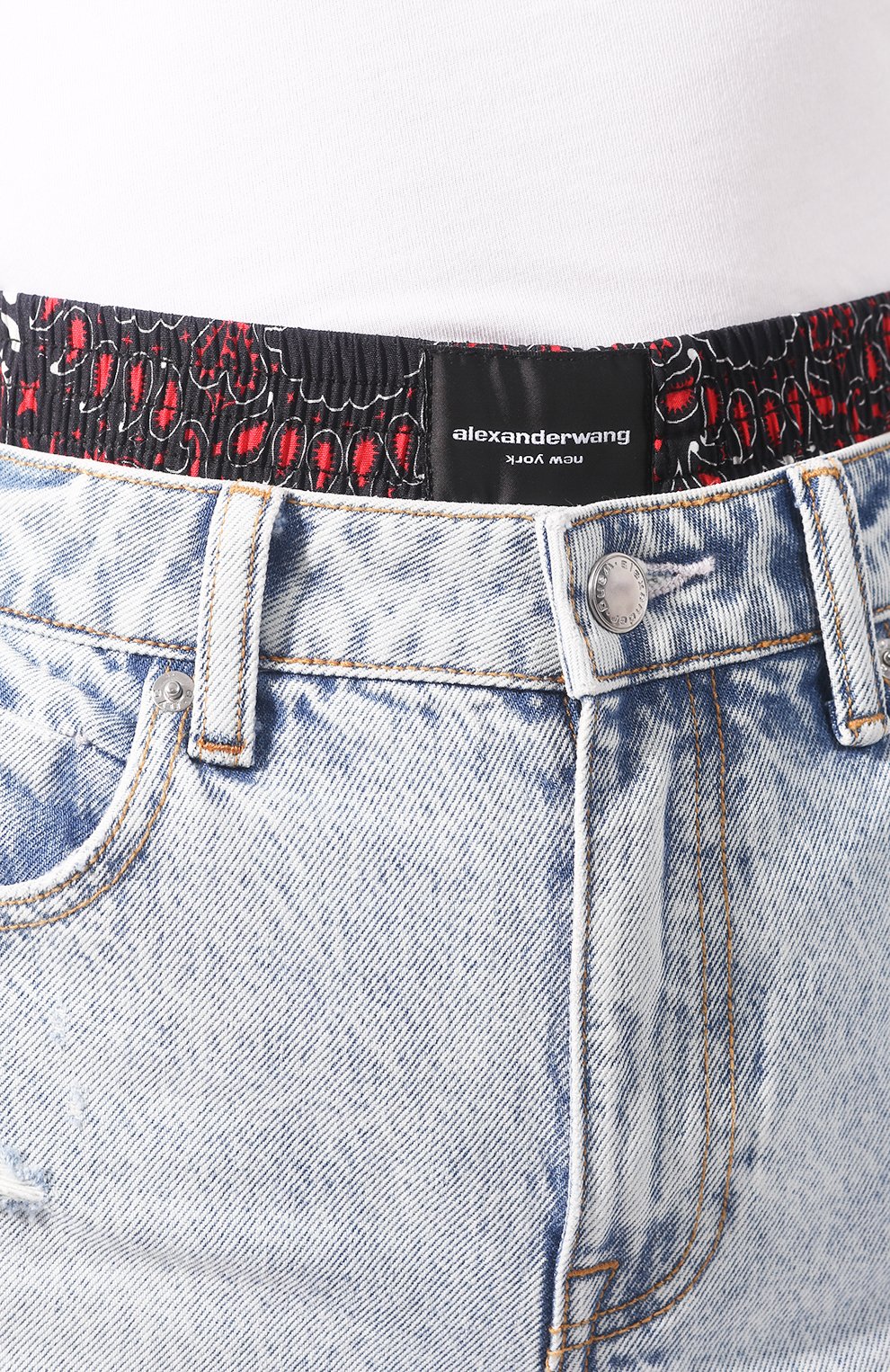 Джинсовые шоры ALEXANDERWANG.T голубого цвета по цене 27750 руб., арт. 4DC1204574, фото 5 Джинсовые шоры ALEXANDERWANG.T, арт. 4DC1204574, фото 5
