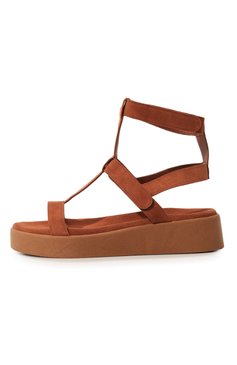 Женские кожаные сандалии efrosini ANCIENT GREEK SANDALS коричневого цвета, арт. EFR0SINI | Фото 4 (Подошва: Платформа; Материал внутренний: Натуральная кожа; Материал сплава: Проставлено; Драгоценные камни: Проставлено)